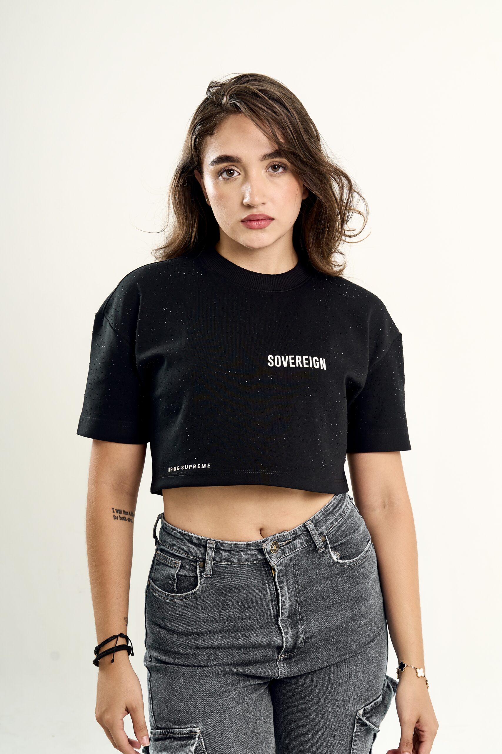 ALL DIAMOND BLACK SHIRT WOMAN - Image 2